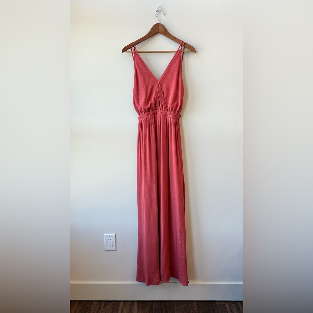 Lulus Lost in Paradise Maxi Dress (Small, Rusty Rose)
